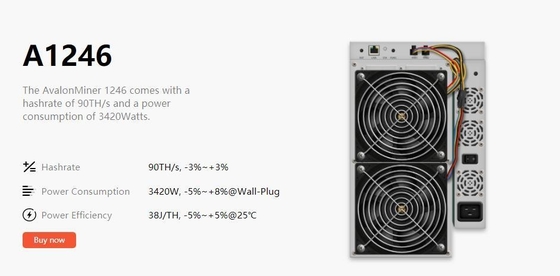 Sha-256 3420W Avalon 1246 девятидесятых локальных сетей 3420W 75db 12V