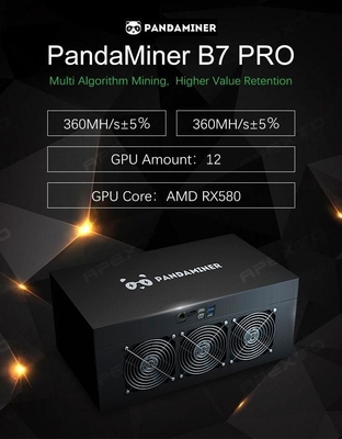 Машина горнорабочего Mdel Eth B7 PRO 360m бренда панды с видеокартами 8PCS